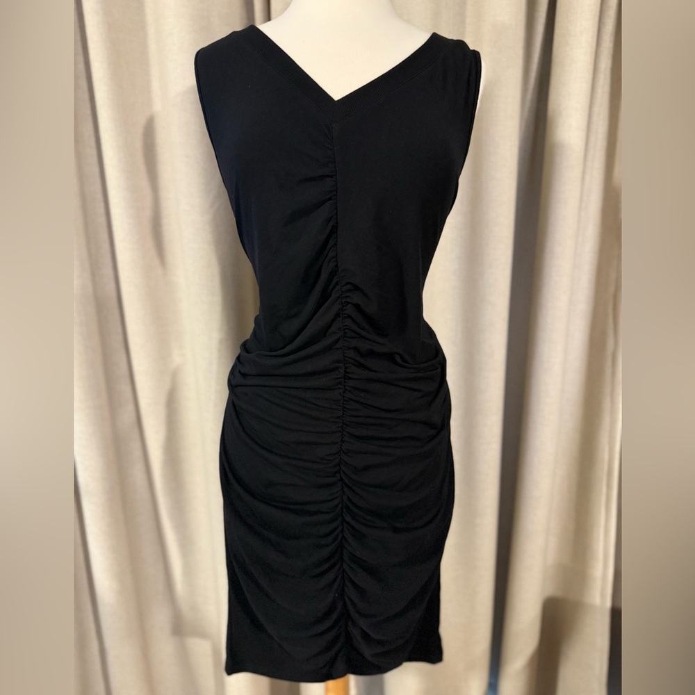 Torrid Black Ruched Midi Dress - Picture 3 of 7